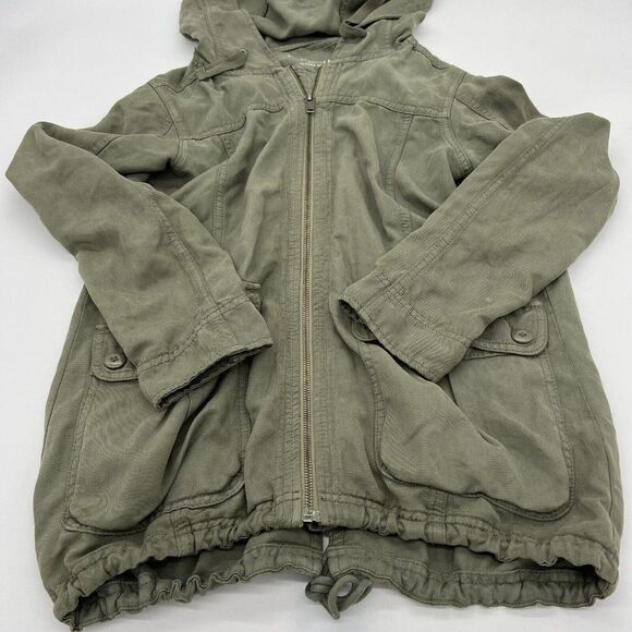 American Eagle Outfitters Cargo Utility Jacket Army Olive Green Zip Front S - Picture 1 of 7
